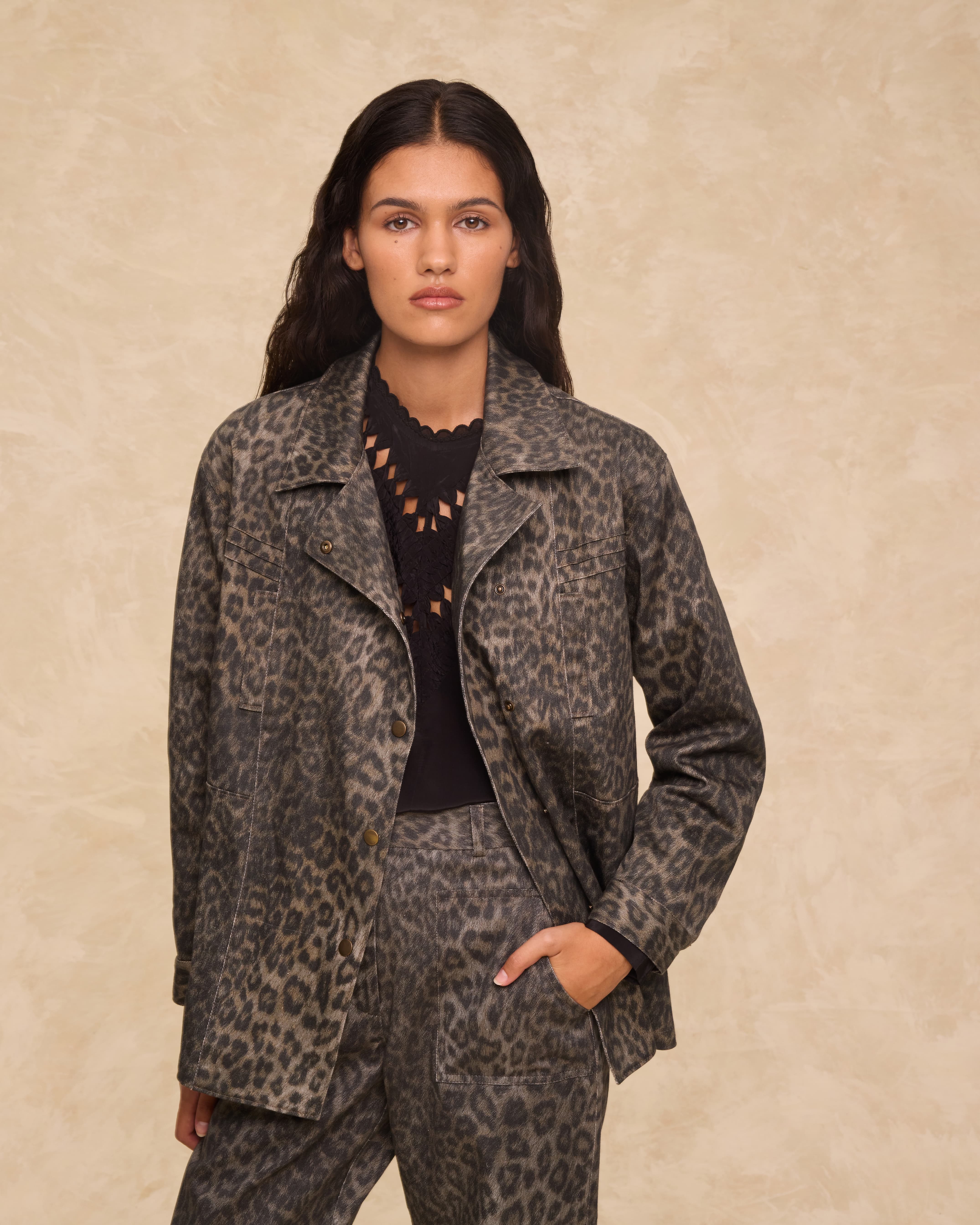 OLIVIA | Leopard Printed Cotton Jacket – shopmaksu EU