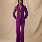 CICELEY | Magenta Jacquard Fitted Blazer