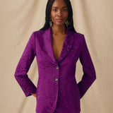 CICELEY | Magenta Jacquard Fitted Blazer