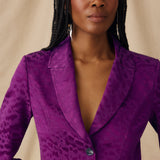 CICELEY | Magenta Jacquard Fitted Blazer