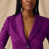 CICELEY | Magenta Jacquard Fitted Blazer