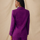 CICELEY | Magenta Jacquard Fitted Blazer