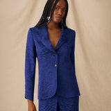 CICELEY | Indigo Jacquard Fitted Blazer