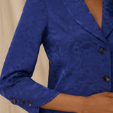 CICELEY | Indigo Jacquard Fitted Blazer