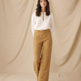 BRUNELLA | White Embroidered Cotton Blouse