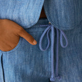 ANIKA | Light Blue Cotton-Linen Trouser