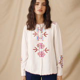 LINA | Ecru Embroidered Blouse