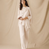 TIRSO | Light Cream Draped Blouse