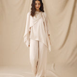 TIRSO | Light Cream Draped Blouse