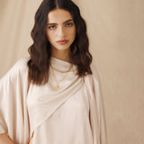 TIRSO | Light Cream Draped Blouse