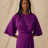 CICELEY | Magenta Jacquard Maxi Dress