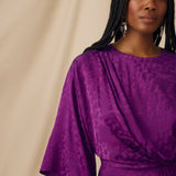 CICELEY | Magenta Jacquard Maxi Dress