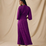 CICELEY | Magenta Jacquard Maxi Dress