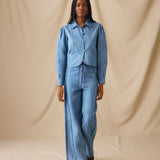 ANIKA | Light Blue Cotton-Linen Jacket