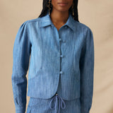 ANIKA | Light Blue Cotton-Linen Jacket