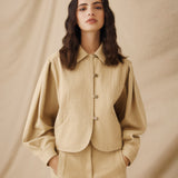 MOANA | Textured Light Camel Cotton Jacket