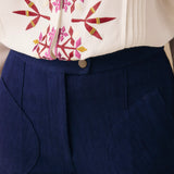 LEVI | Indigo High-Waisted Cotton Trousers