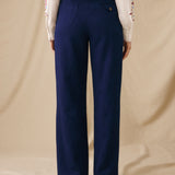 LEVI | Indigo High-Waisted Cotton Trousers
