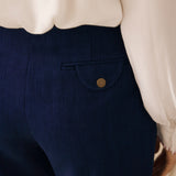 LEVI | Indigo High-Waisted Cotton Trousers