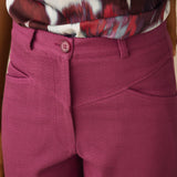 CAPUCINE | Magenta Cotton Wide-Leg Trousers