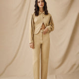 MOANA | Textured Light Camel Cotton Jacket