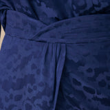 ELAINE | Indigo Jacquard Wide-Leg Trousers