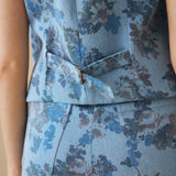 CONNIE | Blue Floral Printed Cotton Vest