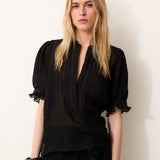CATALINA | Black Italian Linen Blouse