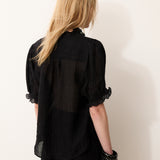 CATALINA | Black Italian Linen Blouse