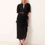 CATALINA | Black Italian Linen Skirt