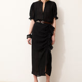 CATALINA | Black Italian Linen Skirt