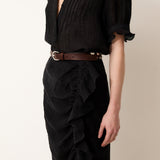CATALINA | Black Italian Linen Blouse