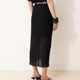 CATALINA | Black Italian Linen Skirt