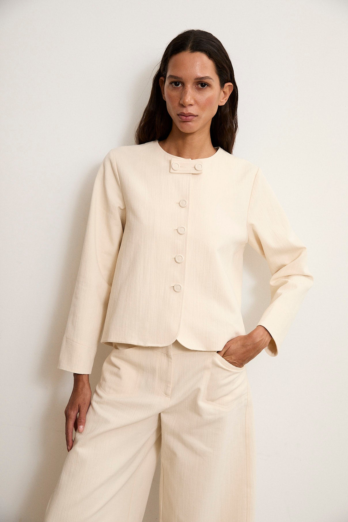 KORE | Ruffle Collar Overshirt