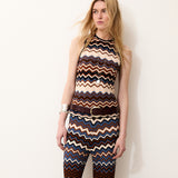 NONA | Top de Punto con Estampado Zigzag Multicolor