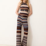 NONA | Top de Punto con Estampado Zigzag Multicolor