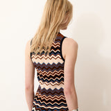 NONA | Top de Punto con Estampado Zigzag Multicolor