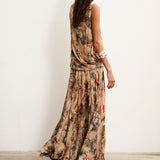 PRISCA | Top estampado drapeado