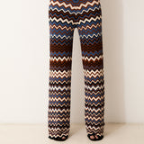 NONA | Pantalón de Punto con Estampado Zigzag Multicolor