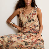 PRISCA | Top estampado drapeado
