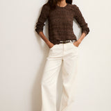 GALATEA | Pantalón Denim Blanco de algodón 100% de pierna ancha