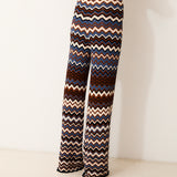NONA | Pantalón de Punto con Estampado Zigzag Multicolor