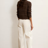 GALATEA | Pantalón Denim Blanco de algodón 100% de pierna ancha