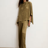TIRSO | Soft Khaki Draped Blouse