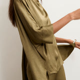 TIRSO | Soft Khaki Draped Blouse