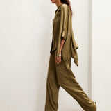 TIRSO | Soft Khaki Wide-Leg Trousers