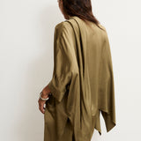 TIRSO | Soft Khaki Draped Blouse