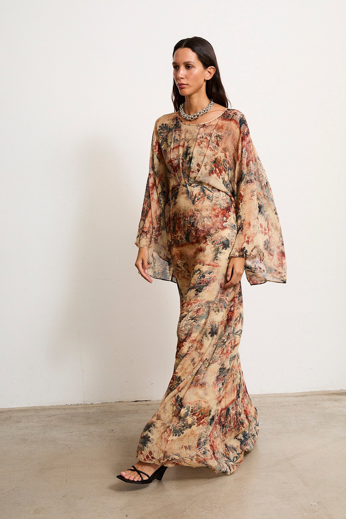 RENEE | Vestido Largo Estampado Artístico