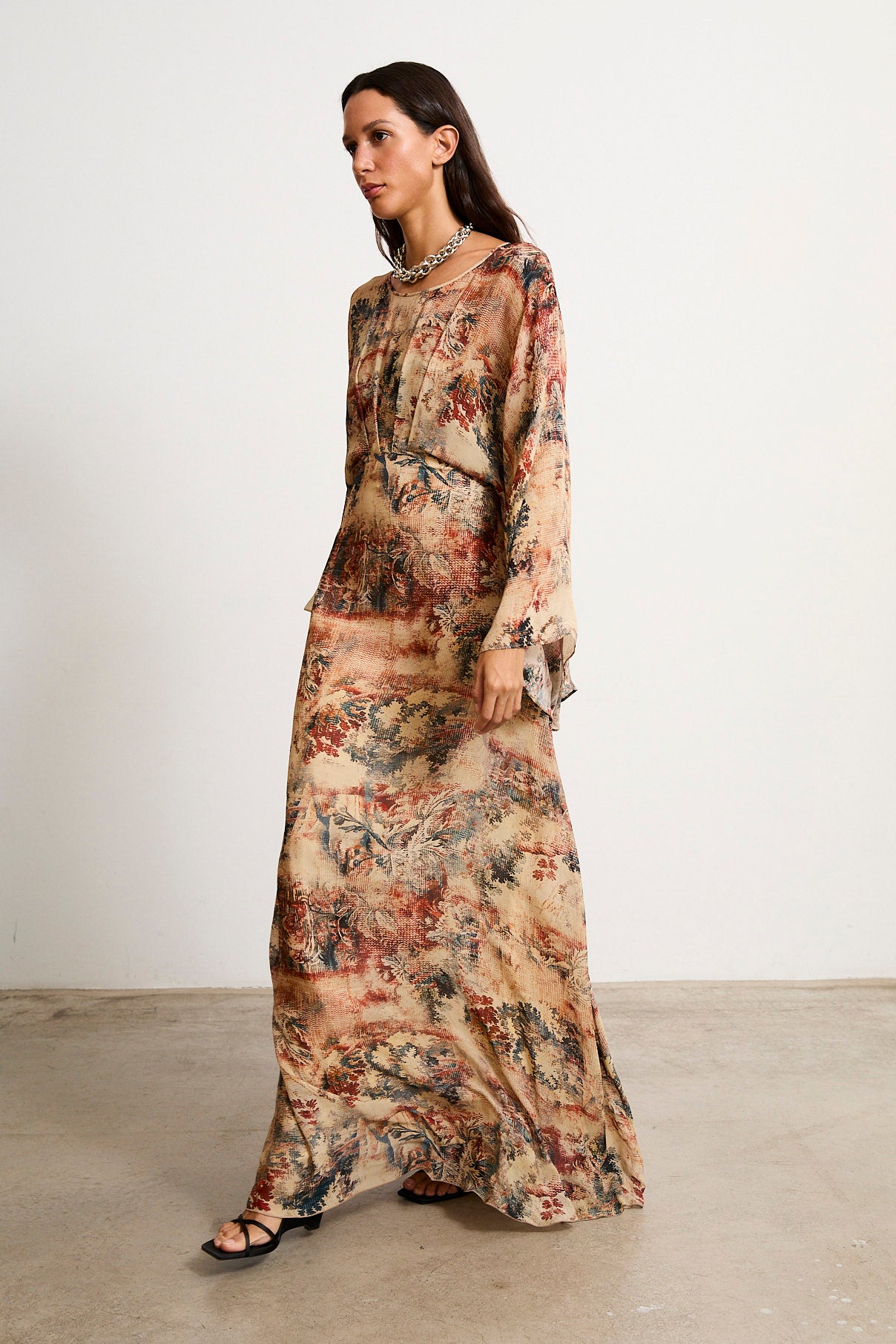 RENEE | Vestido Largo Estampado Artístico
