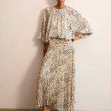 NICHOLASSA | Falda plisada con estampado floral